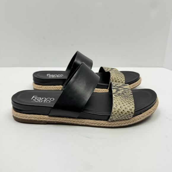 Franco Sarto | Babs Reptile Snakeskin Vegan Leather Espadrille Slide Sandals - Picture 4 of 10